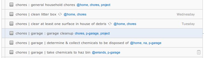 Projects, Sub-Projects, and Tasks in RTM This is a decent example of naming conventions, in use.